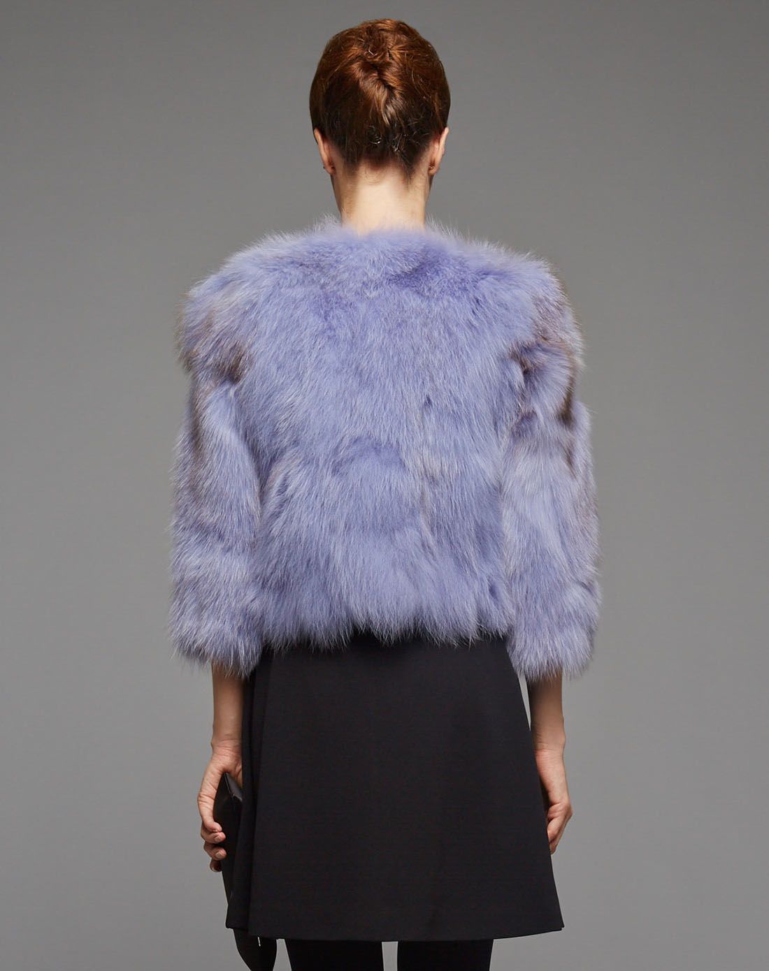 青紫蓝时尚狐狸毛皮草外套