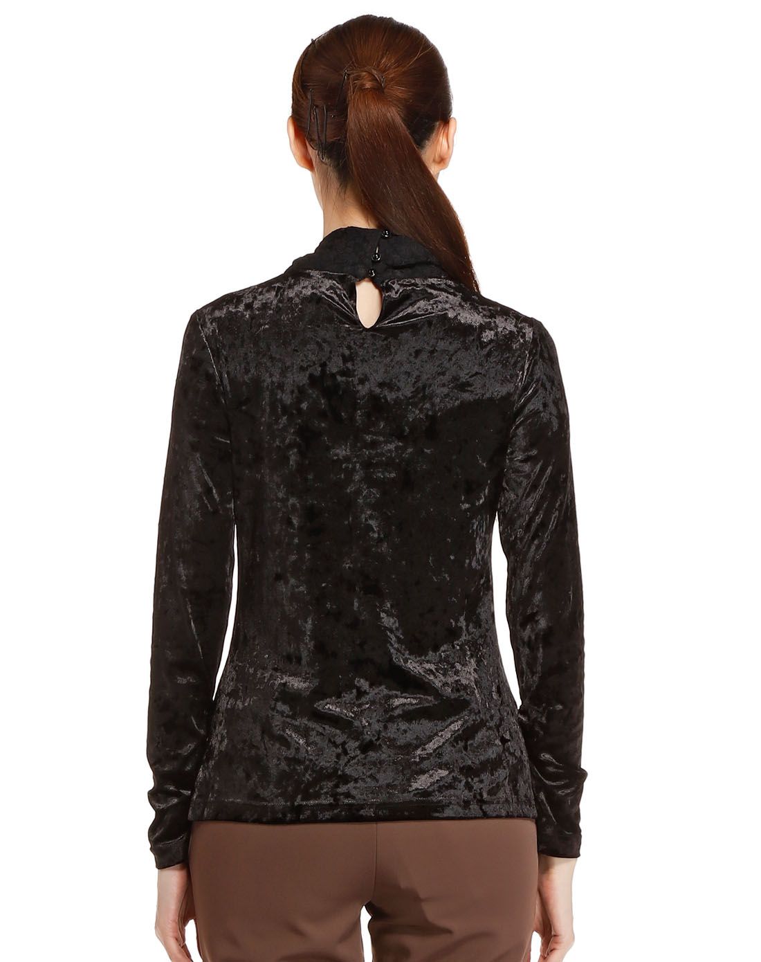 红人honrn黑色典雅时尚长袖上衣h34oz513723_唯品会