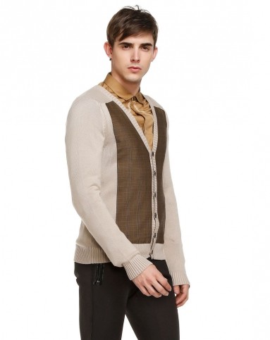 卡其米/啡色稳重成熟长袖开襟针织衫