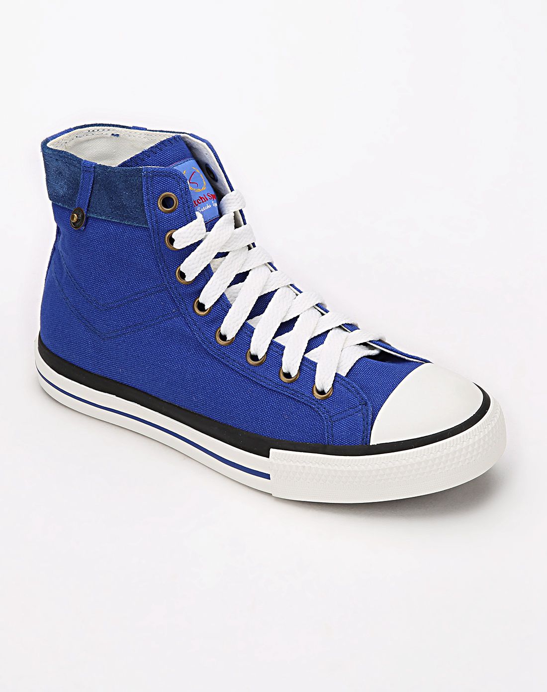 宝蓝色舒适经典高帮帆布鞋