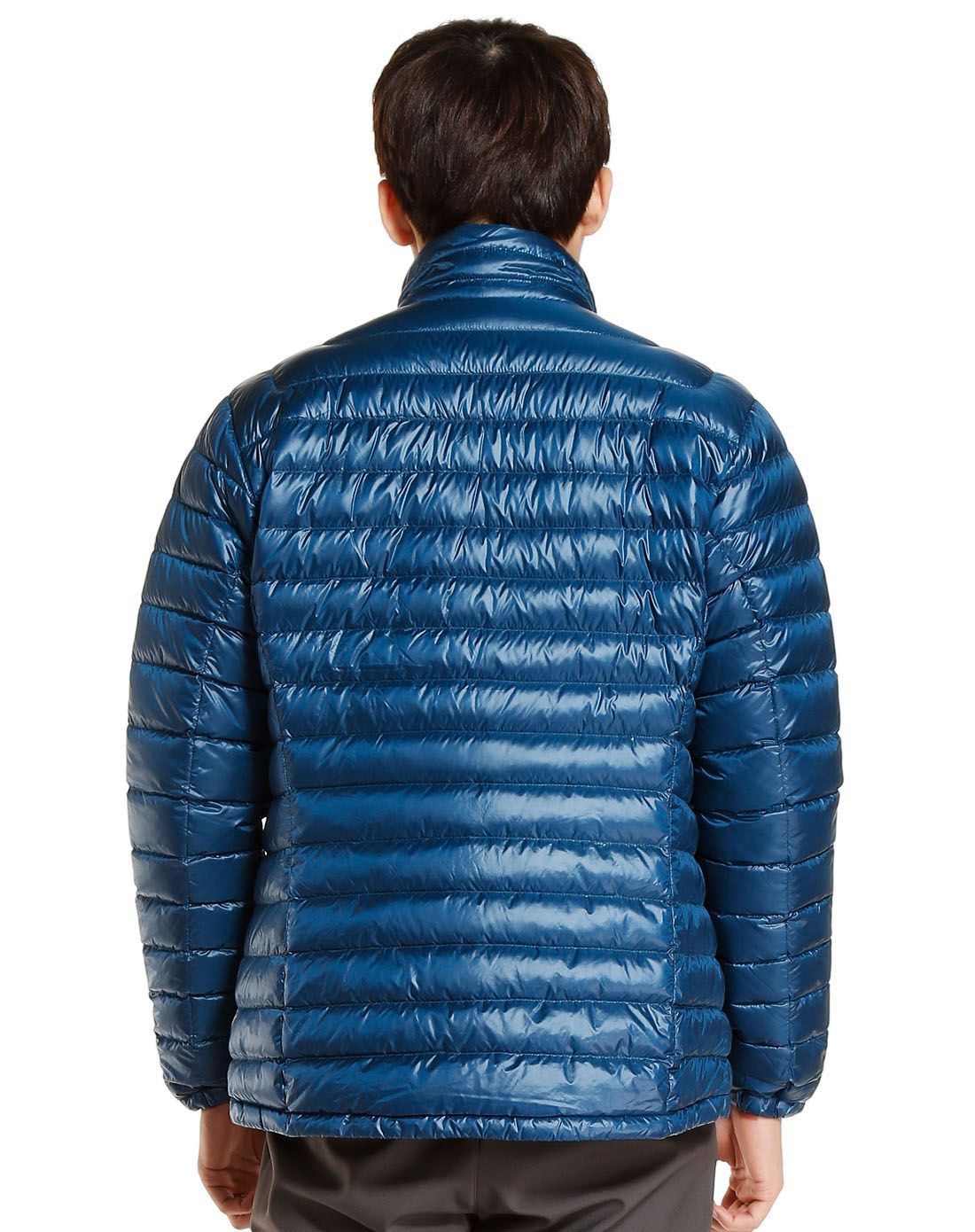 轻盈保暖 男款铁蓝灰色长袖羽绒外套