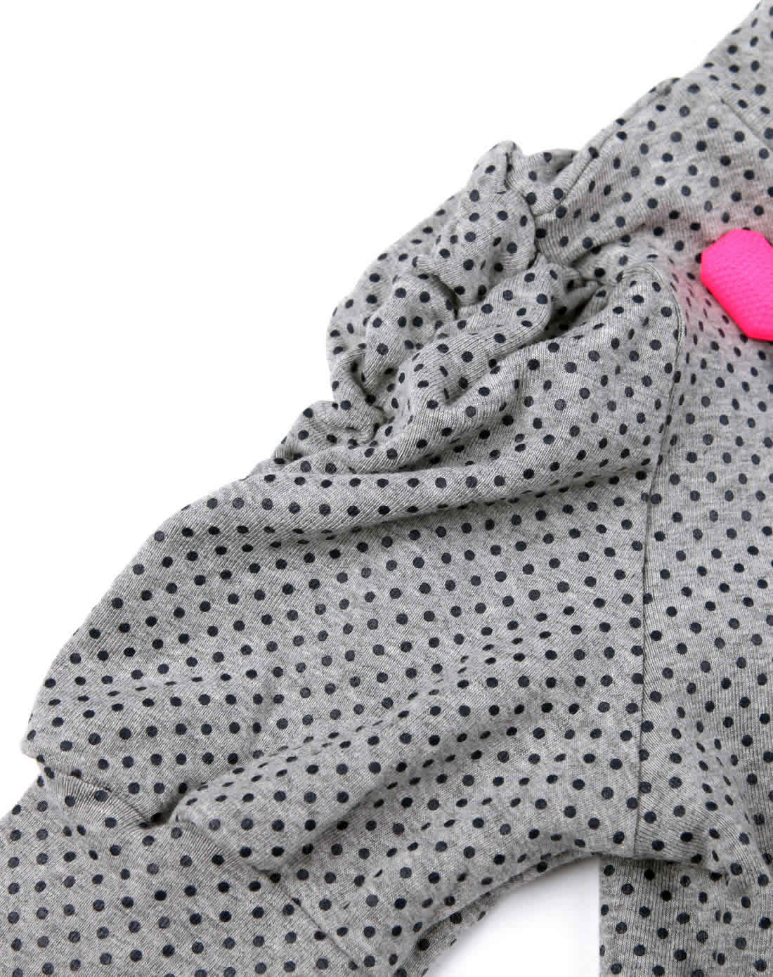 女童灰色彩虹领波点宫廷袖长袖打底衫