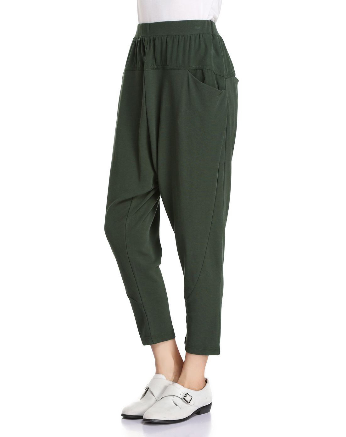 墨绿色百搭潮流裤子