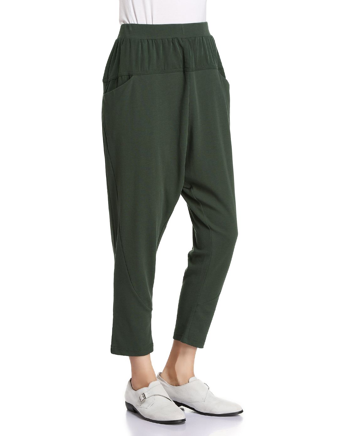 墨绿色百搭潮流裤子