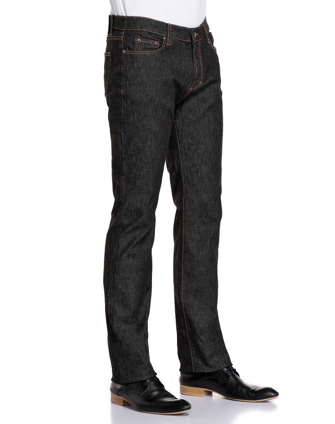 versace collection男装专场 黑色休闲百搭中腰牛仔长裤