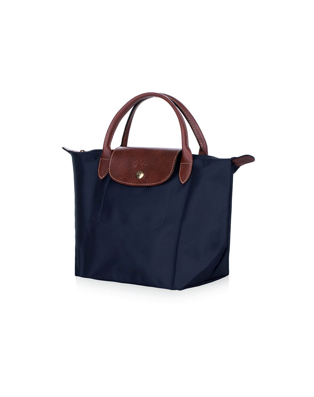> longchamp珑骧 女款海军蓝色尼龙短柄小号购物袋/手提包/折叠包