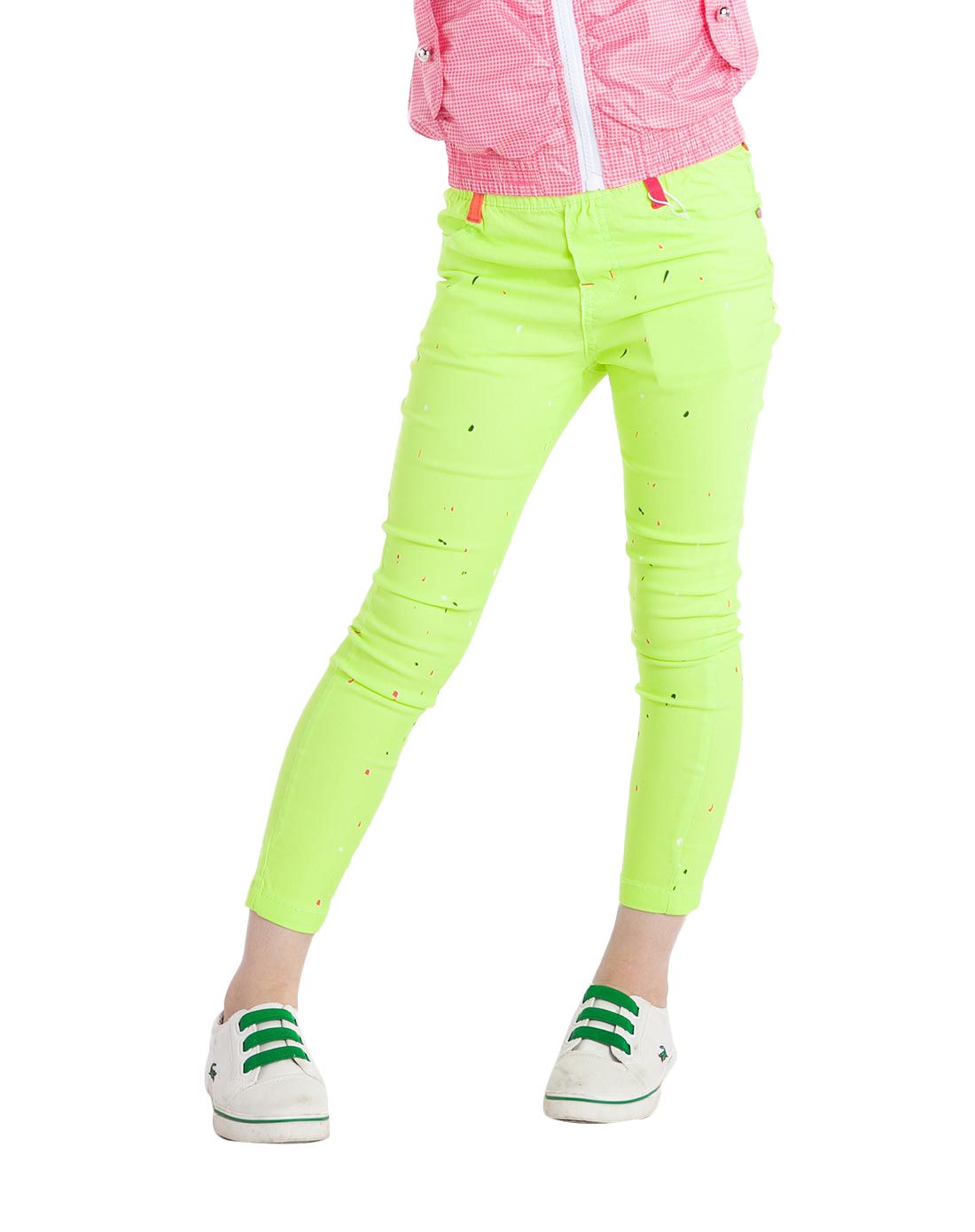 女童荧光黄裤子