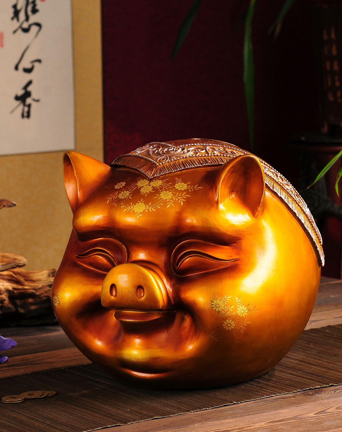 2色选-超大礼品工艺品富贵猪摆件