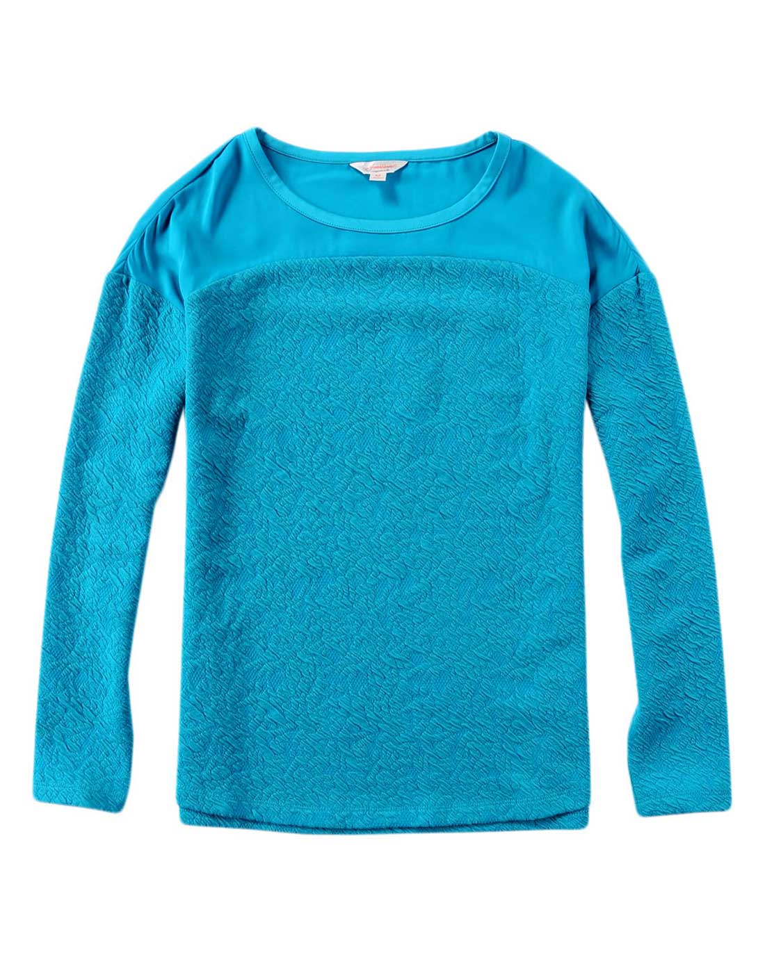 女装深湖绿简洁优雅舒适圆领长袖t恤