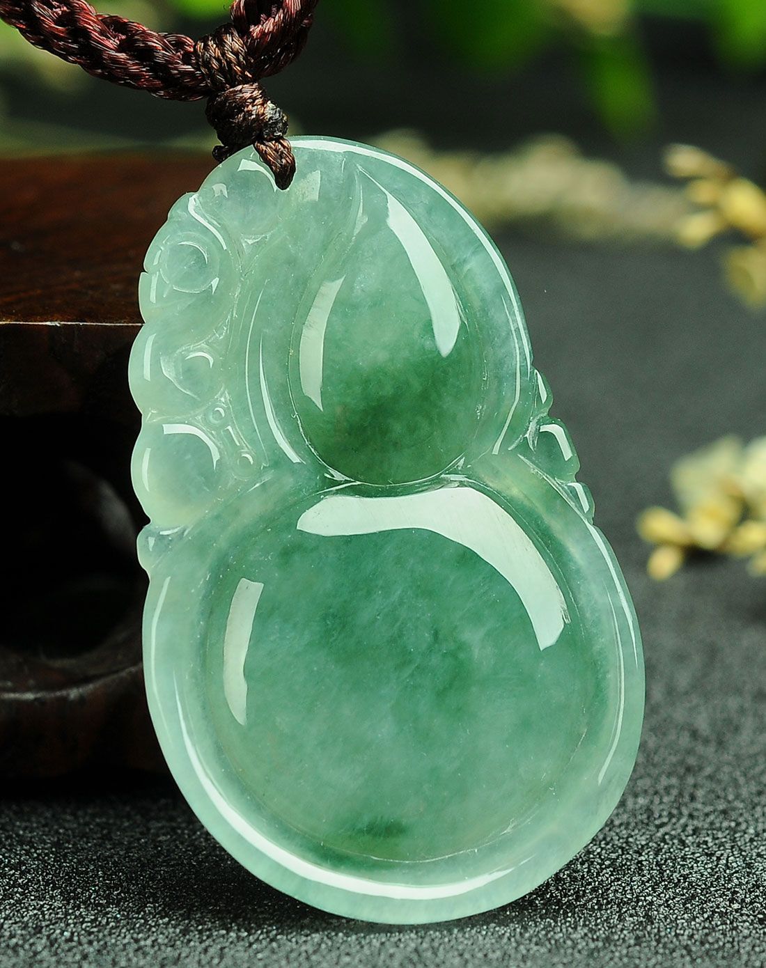 一品翠玉器专场天然a货翡翠葫芦福禄挂件 (附证书)ask2051_唯品会