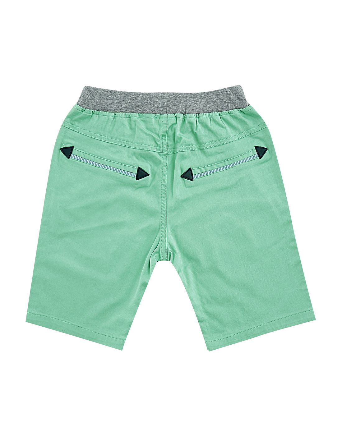 男童嫩绿梭织四分裤