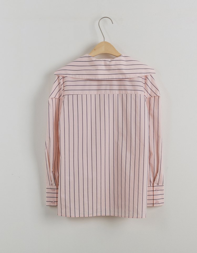 nain 18年秋季新款 海军领条纹衬衫