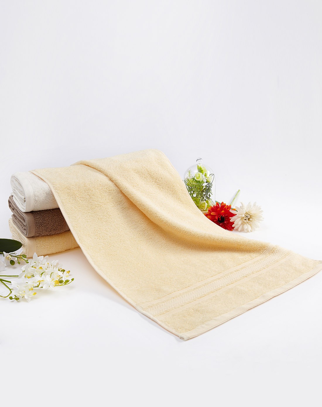 印度进口精梳埃及长绒棉加厚毛巾(黄色)