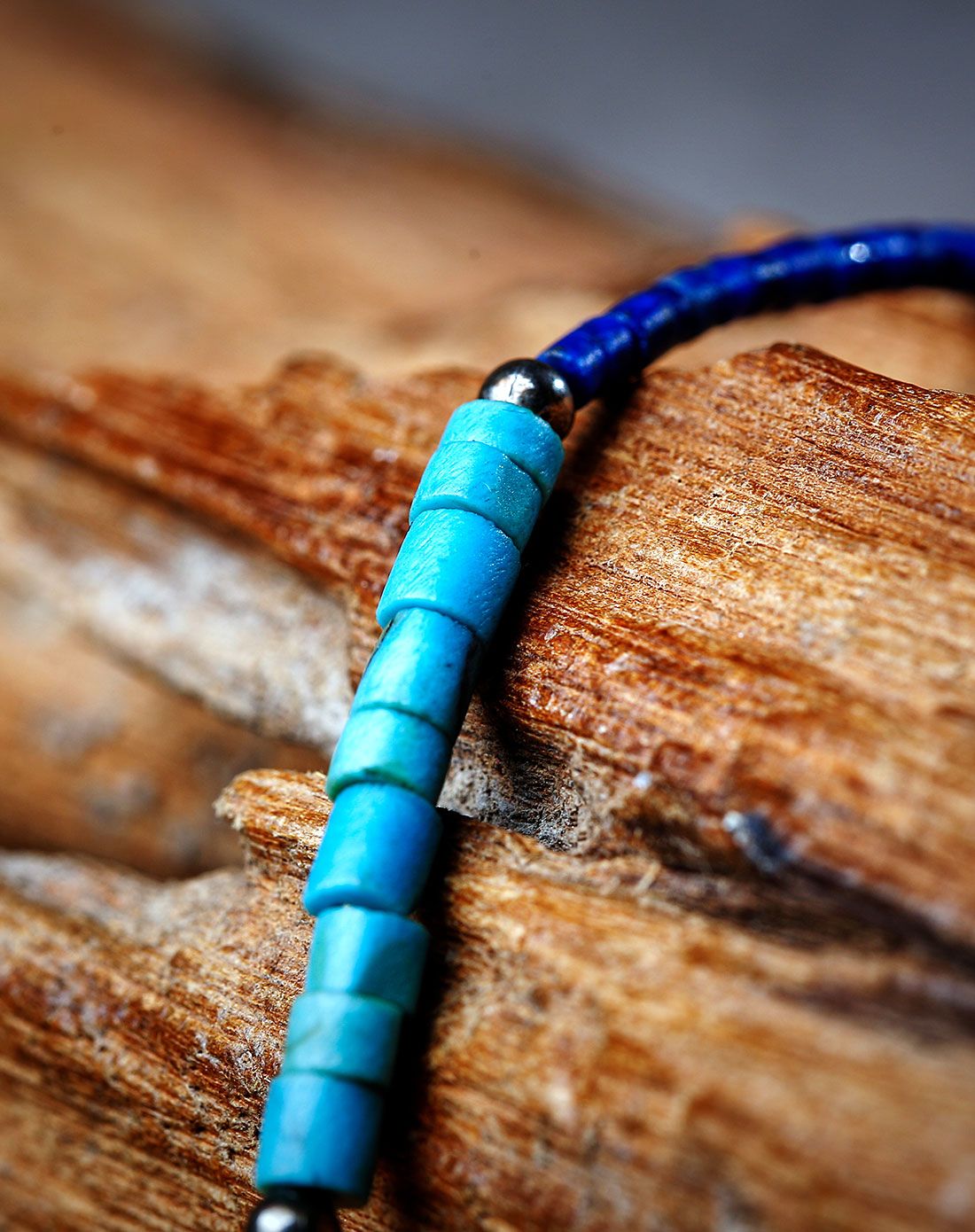 【丝路遗风】阿富汗原矿老青金石绿松石项链#4