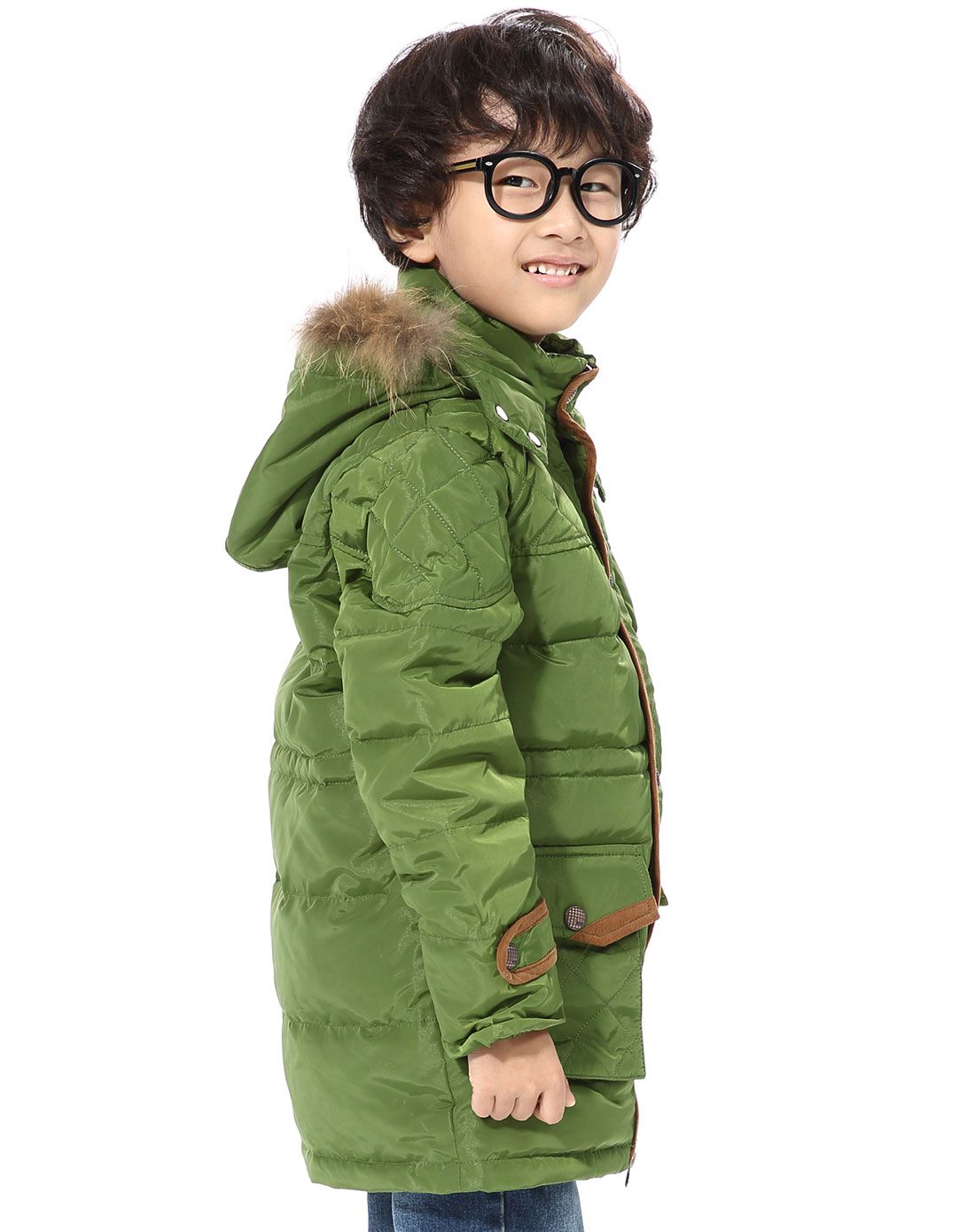 乖乖熊男女童羽绒服专场男童绿色羽绒服511202028_唯品会