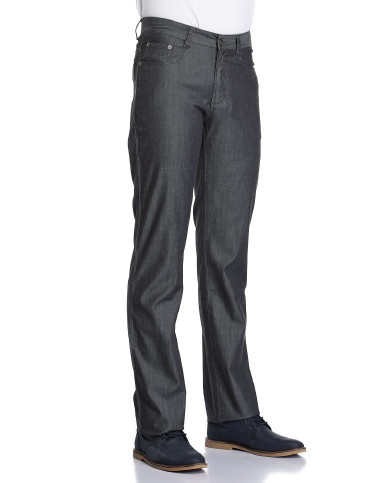 浅黑灰色成熟百搭多袋中腰牛仔长裤