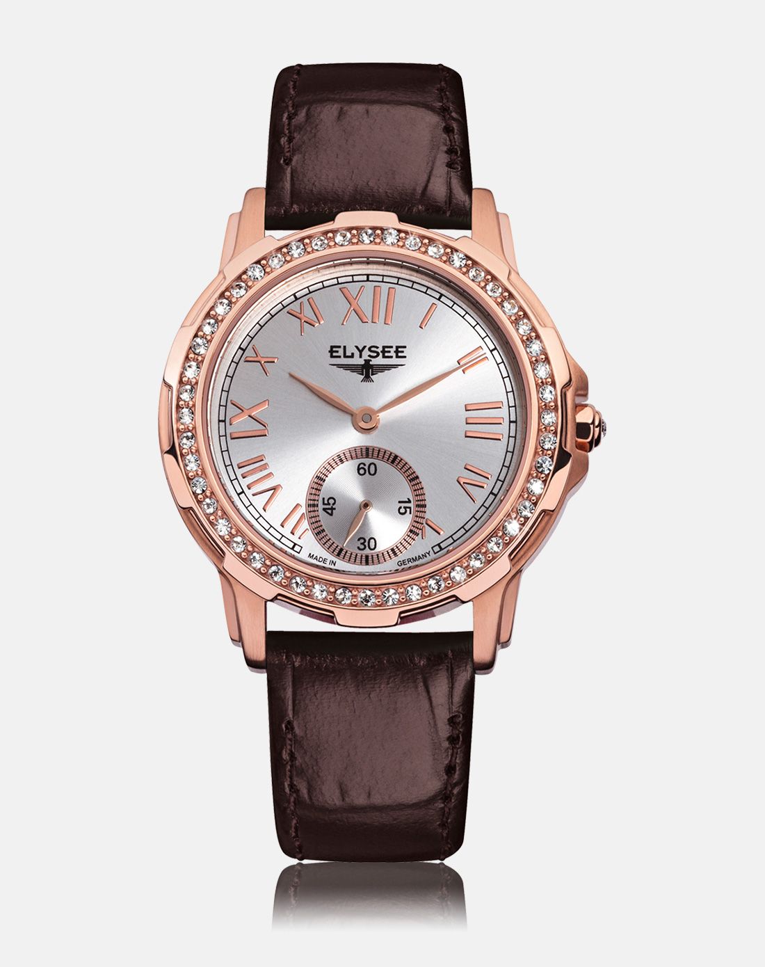 爱丽舍elysee 【德国原装进口】艾力舍女士系列石英女表棕色表带