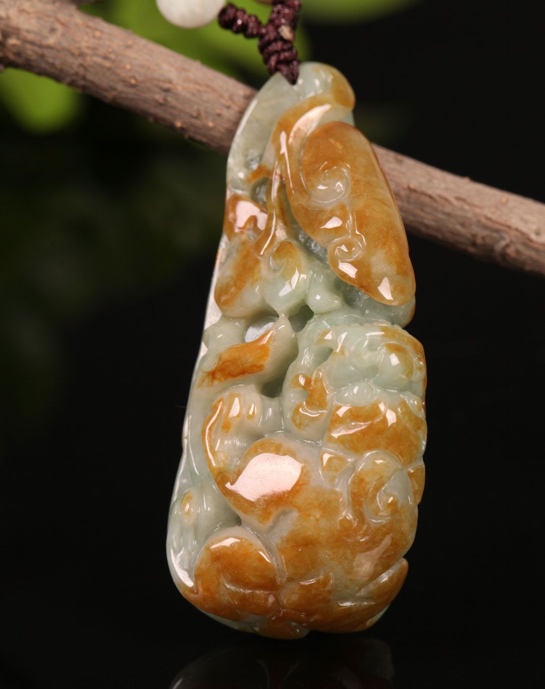 翡翠黄翡经典吊坠