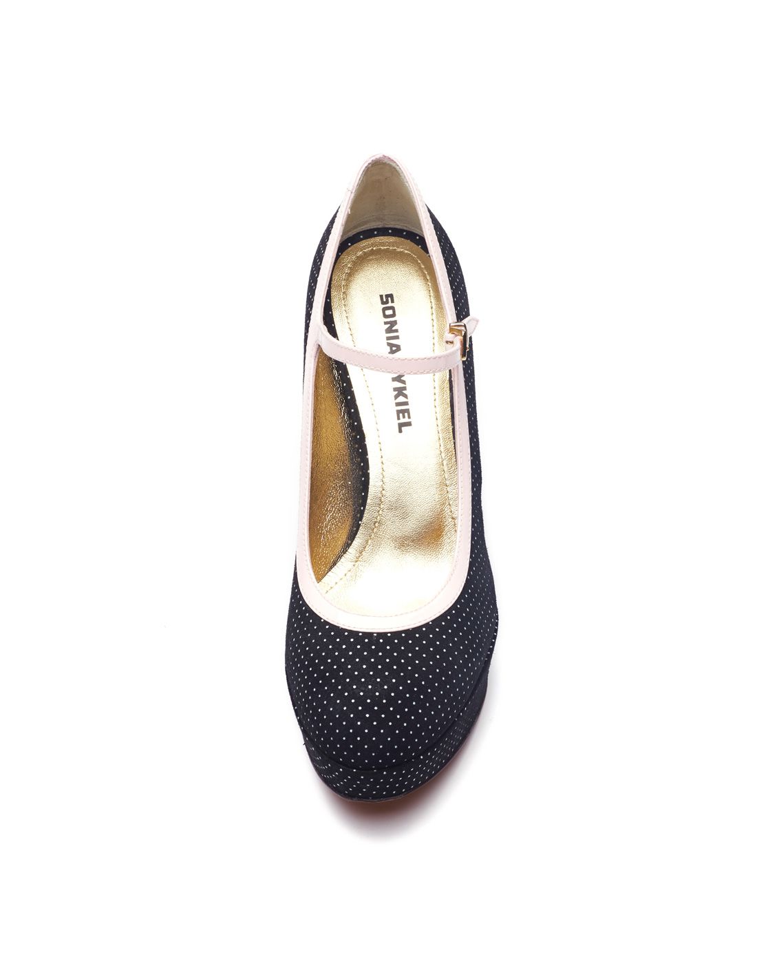 sonia rykiel女款黑色波点印花圆头高跟鞋687719-37-026_唯品会