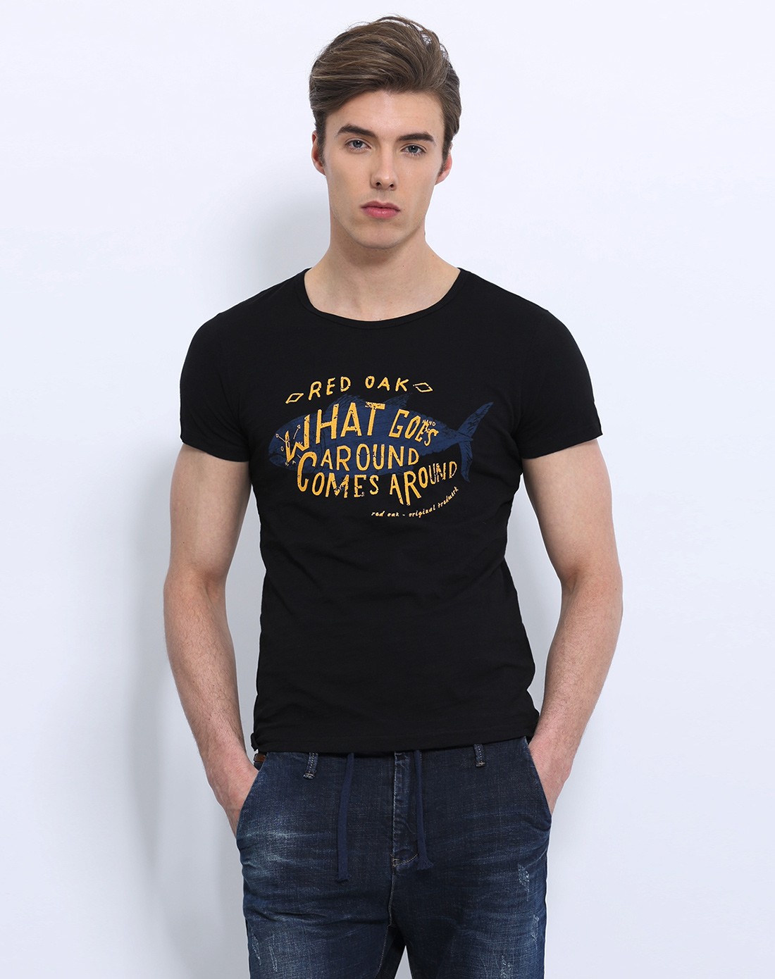 玛萨玛索masa maso2016新品黑色纯棉字母图案印花欧式简约短t19897