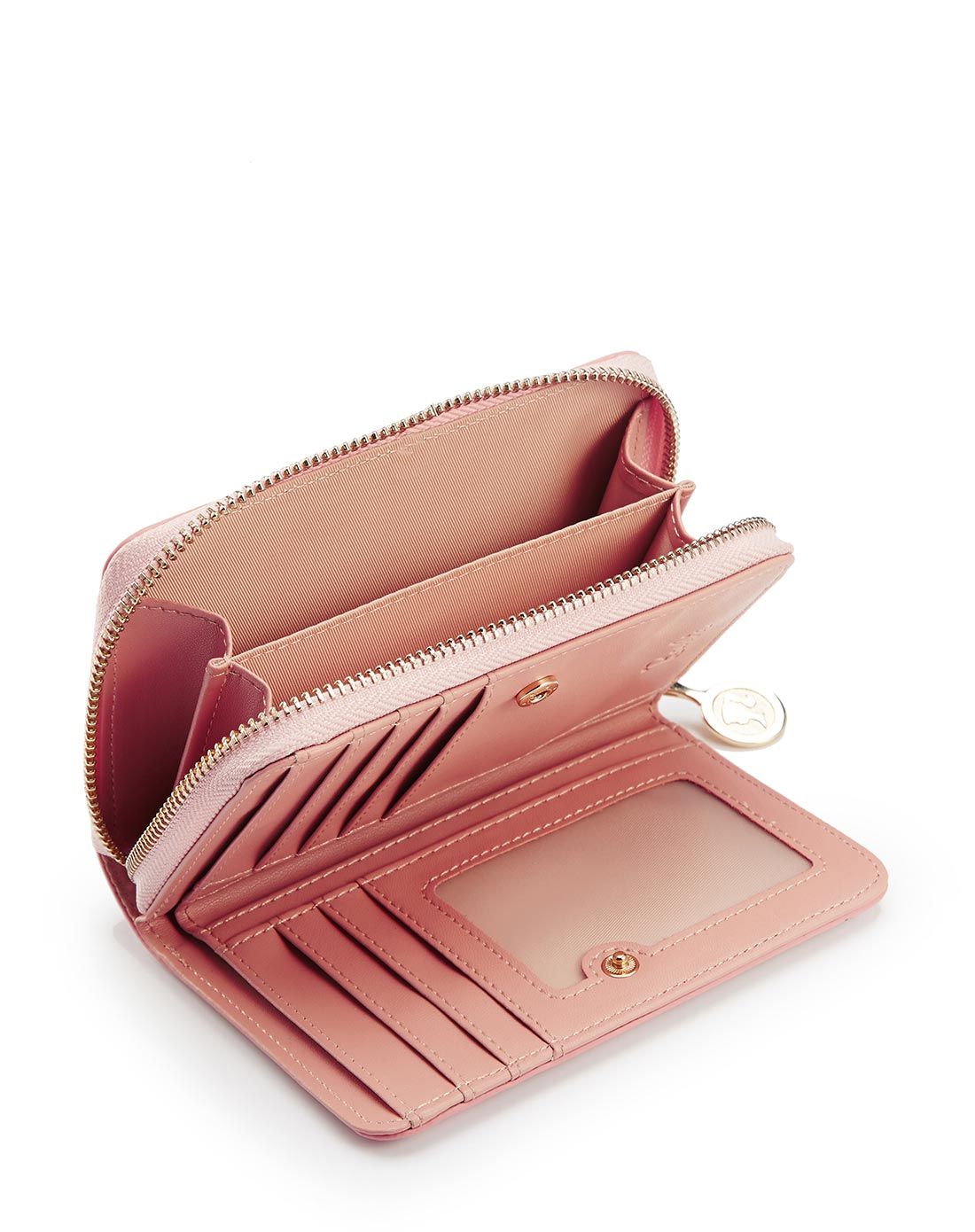 复古系列 粉红色可爱波点方形钱包