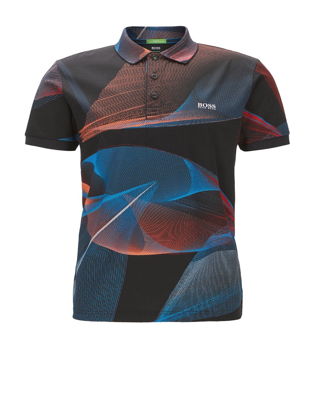 hugoboss/雨果博斯立体印花纯棉开领短袖t恤(尺码偏大建议参阅尺码表)