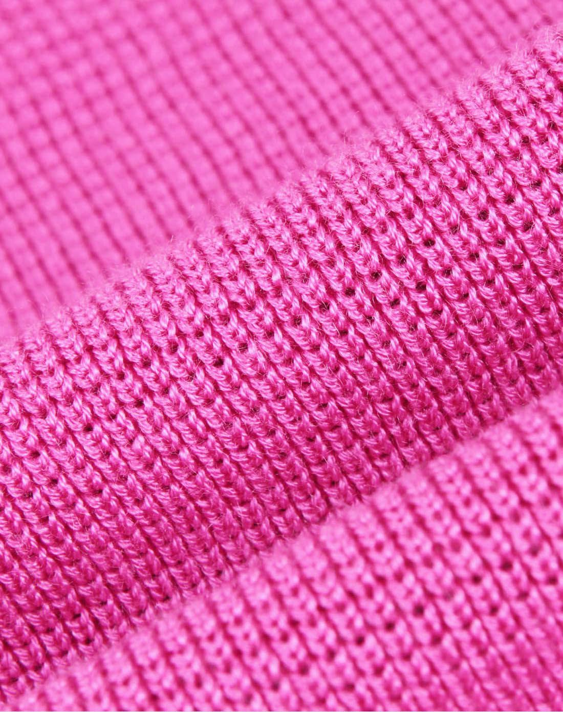 粉黑拼接精致花领时尚羊毛连衣裙