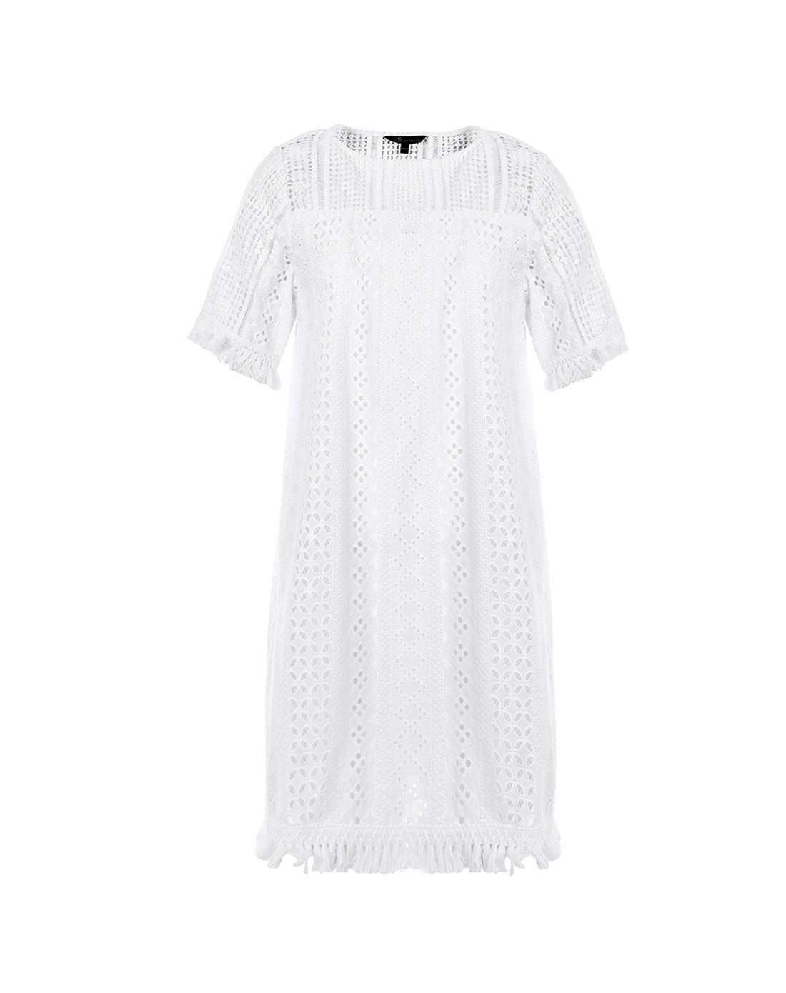 拉夏贝尔la chapelle门店直送新品白色流苏边连衣裙10008665白色_唯品