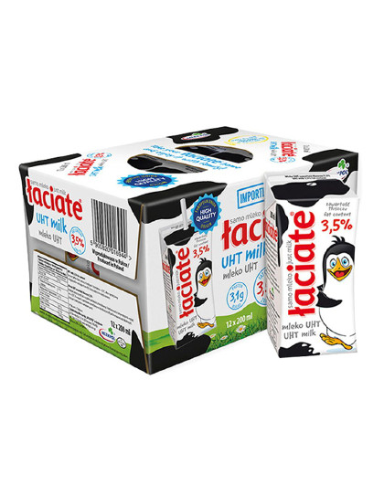 波兰laciate全脂纯牛奶 200ml*12盒 3.5%