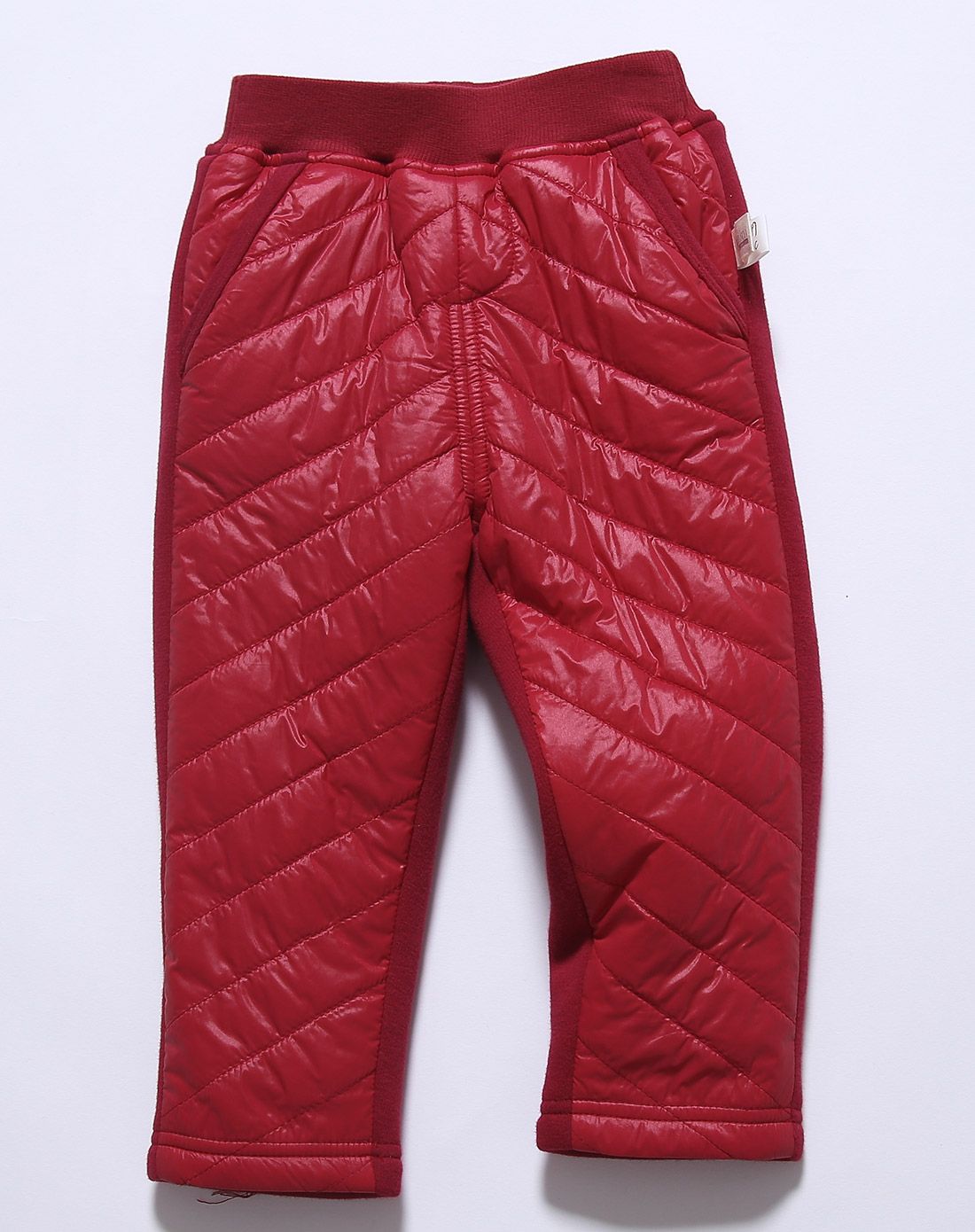 男女宝宝酒红棉裤