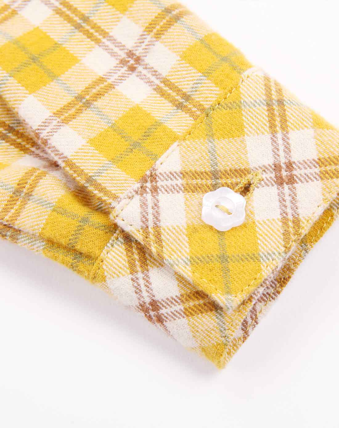 女童黄格子衬衫