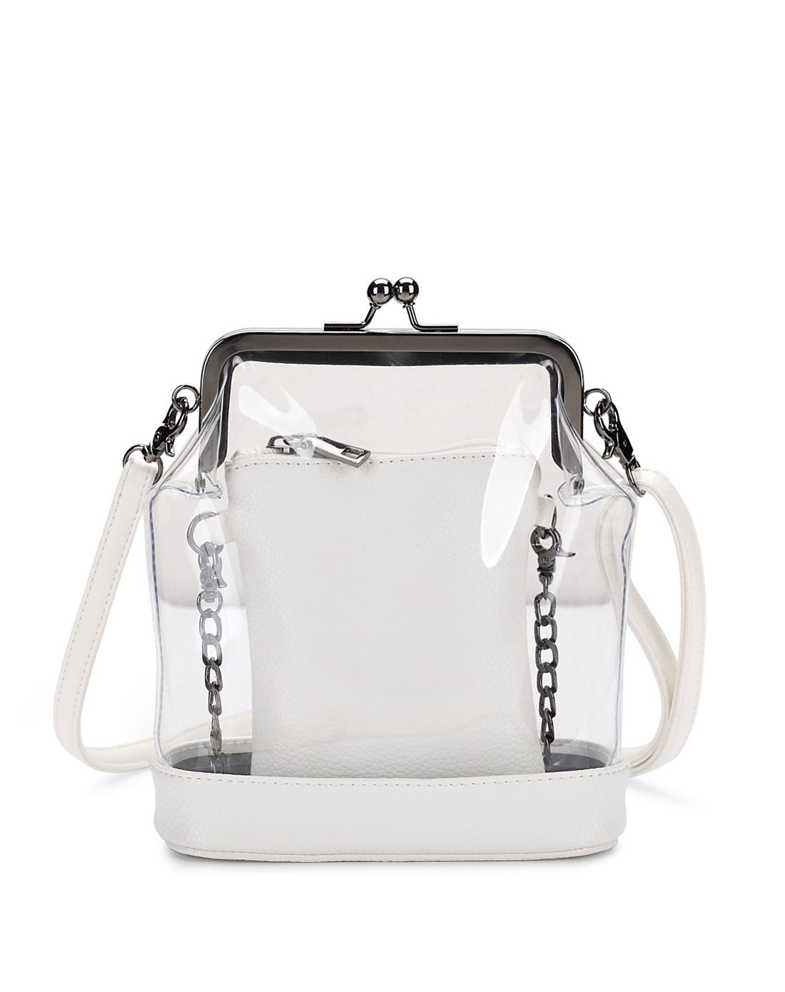 2016新品白色时尚透明单肩斜挎包