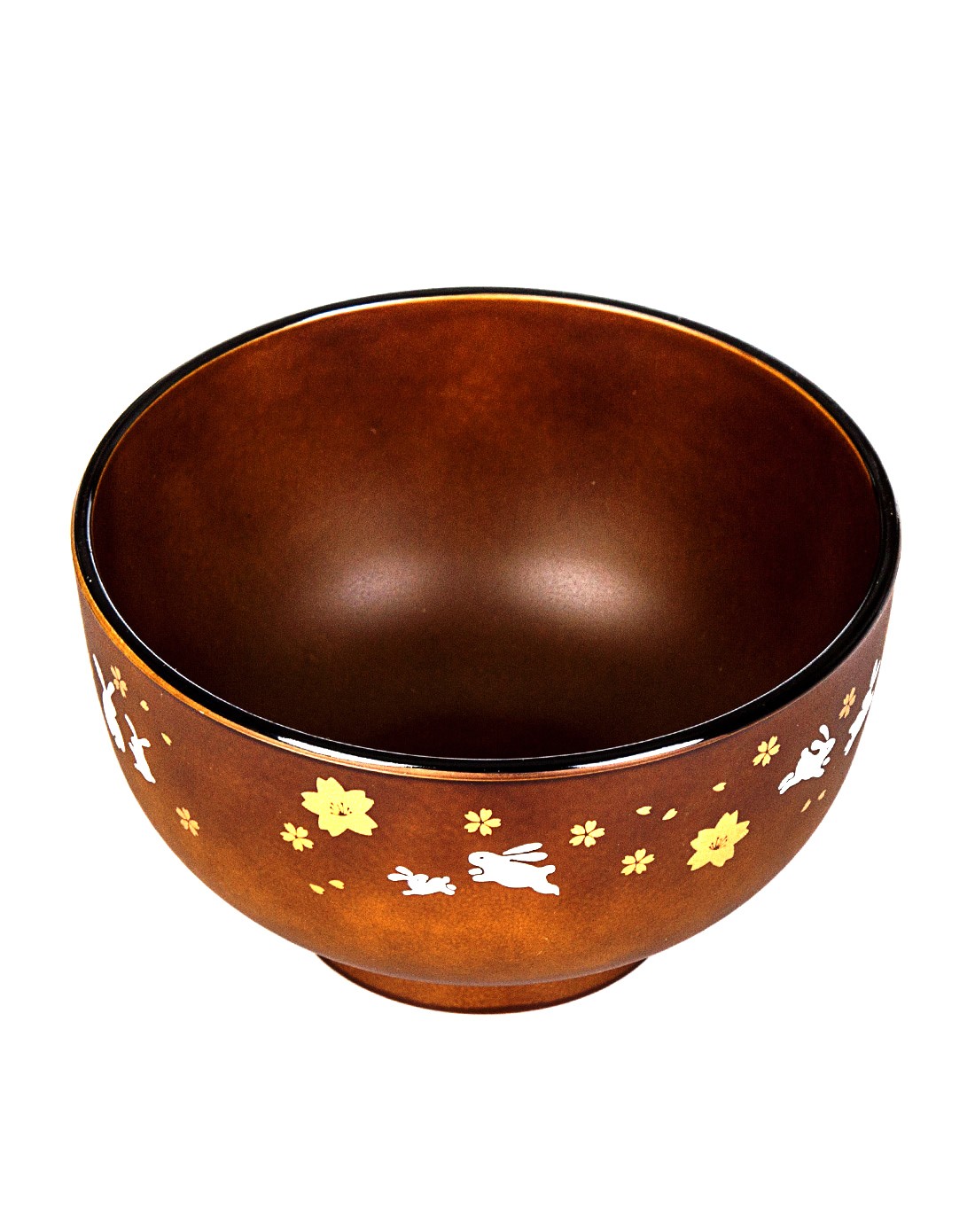 日本会津涂系列玉兔多用漆碗 黄色