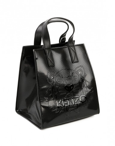 kenzo黑色织物都市通勤女款手提包