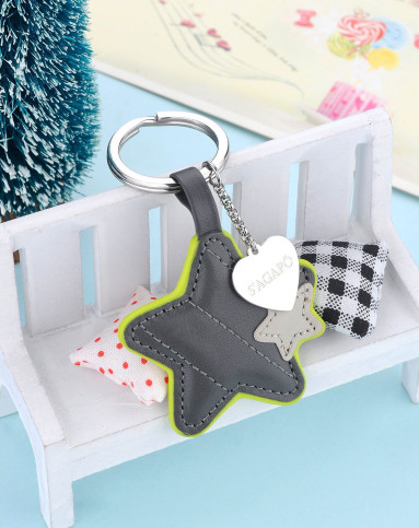 sagapo女款翩然系星星意大利真皮个性钥匙扣spu02