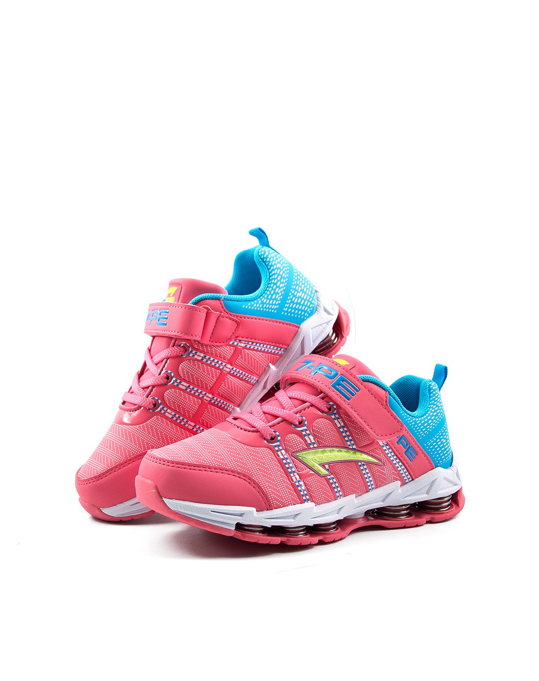 七波辉童鞋 女中童玫红桃红运动休闲鞋 时尚弹簧减震慢跑休闲鞋桃红