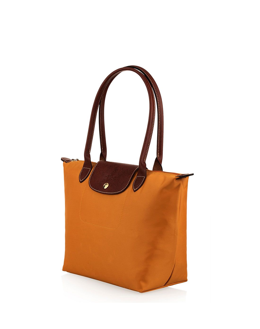 > longchamp珑骧 女款太阳橙色尼龙小号长柄手提/单肩/折叠包