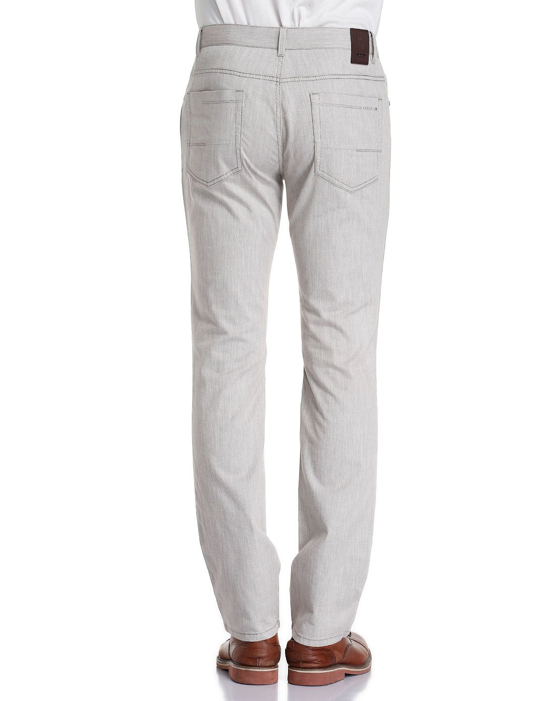 米灰色时尚百搭中腰牛仔长裤