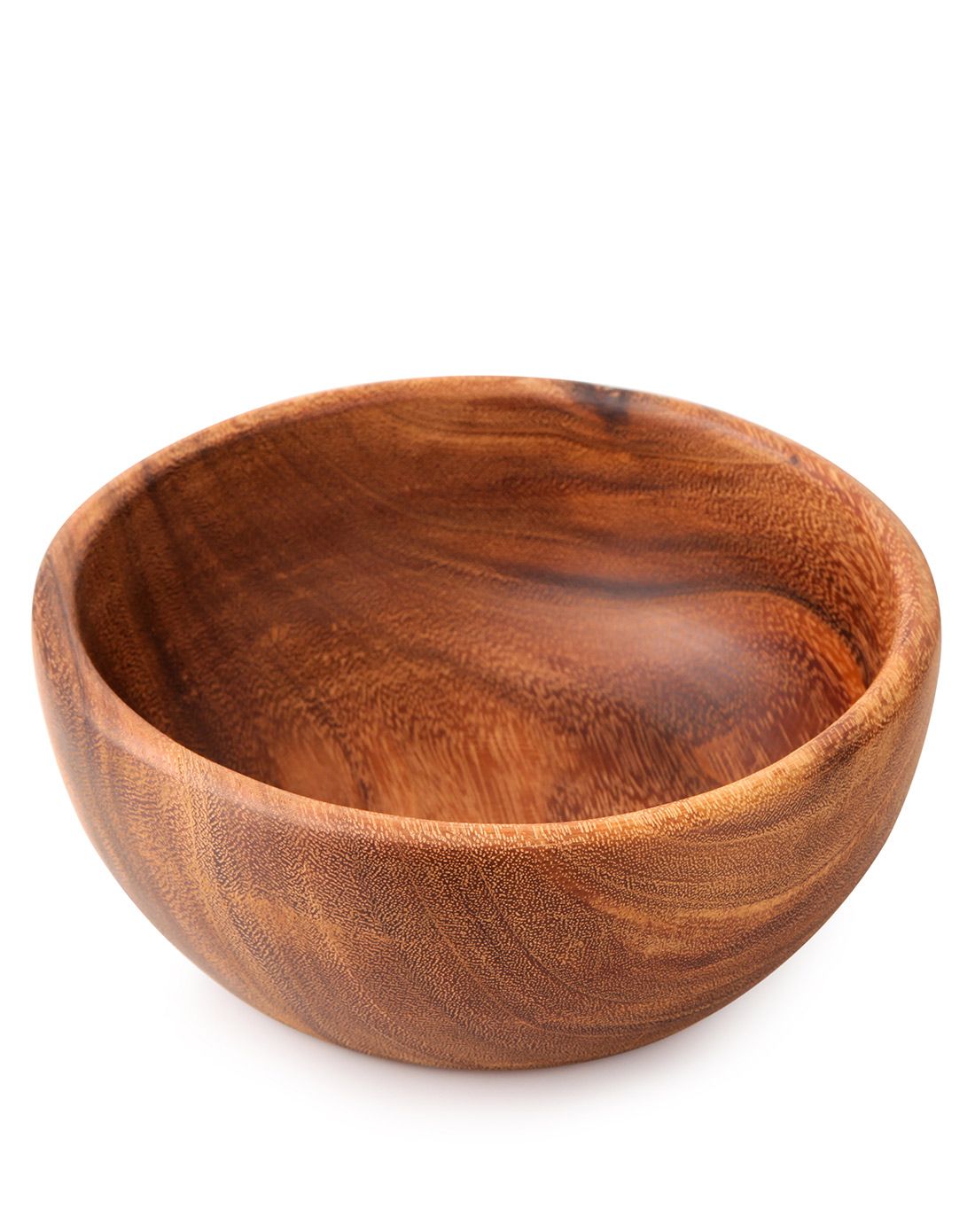 泰国进口相思木整木圆碗大号-精细打磨,手感光滑,可直接接触食物