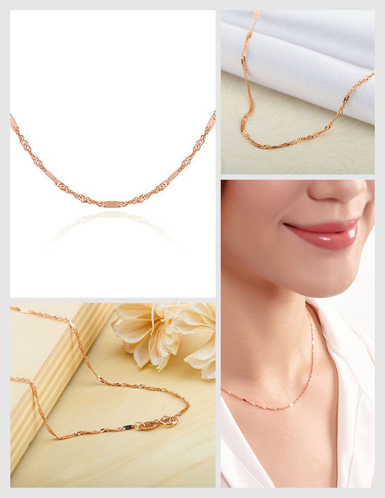 潮宏基 百变随心(水波链) 红18k金项链