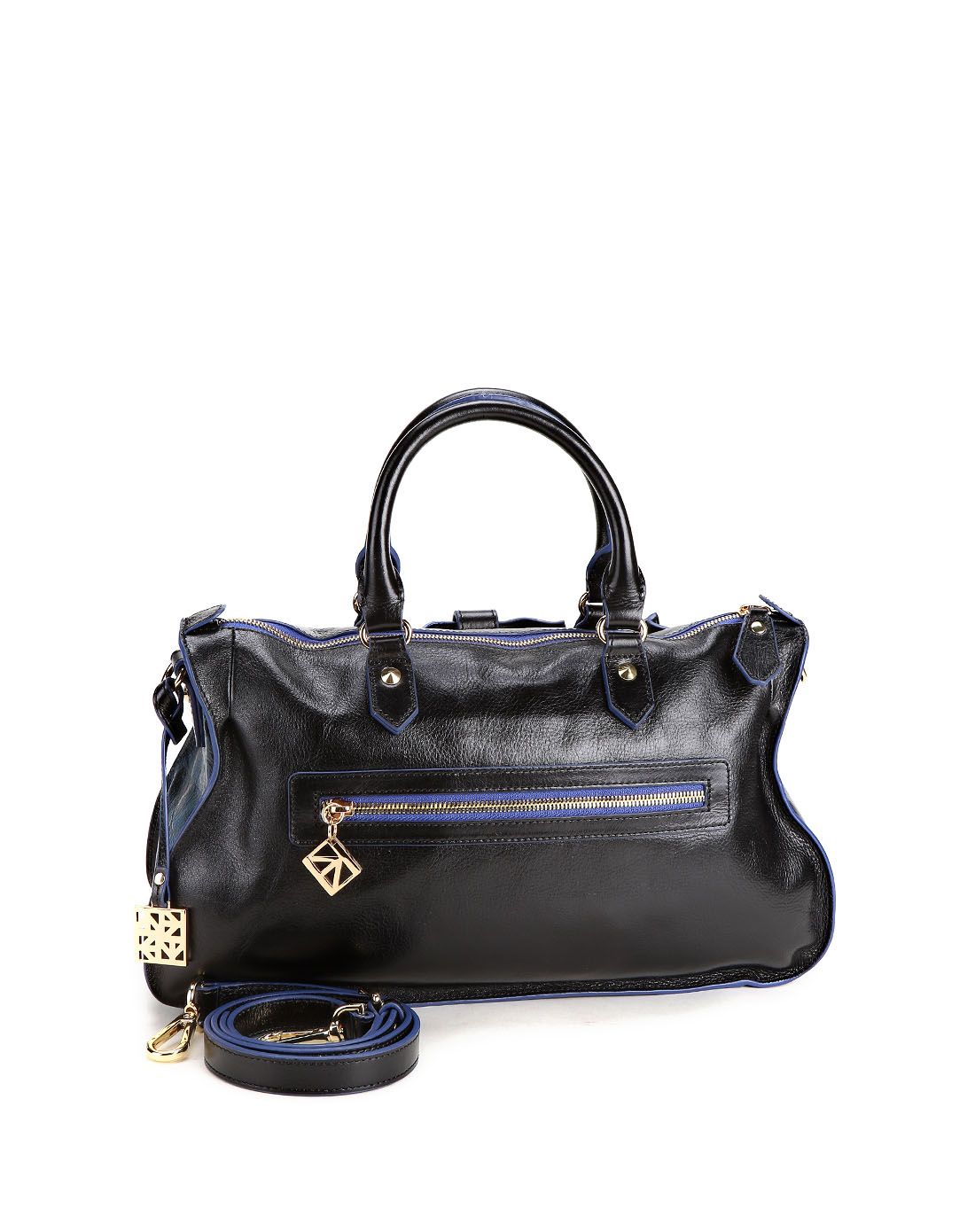 kh design明治女包k9440黑色简约大气手提包