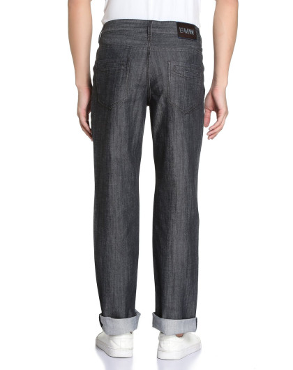 休闲直插袋中腰牛仔长裤