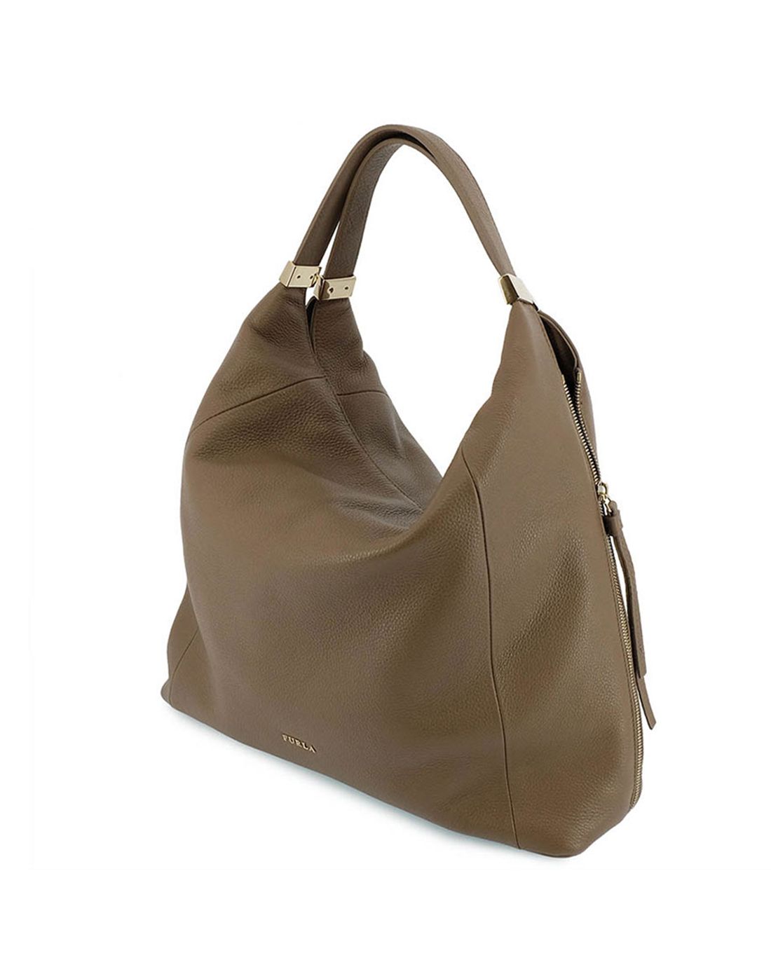 furla liz系列 真皮手提包单肩包 大号 深棕色