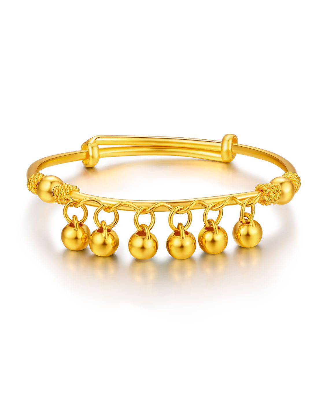 金至尊 足金抽拉铃铛bb手镯(计价)约10.06g