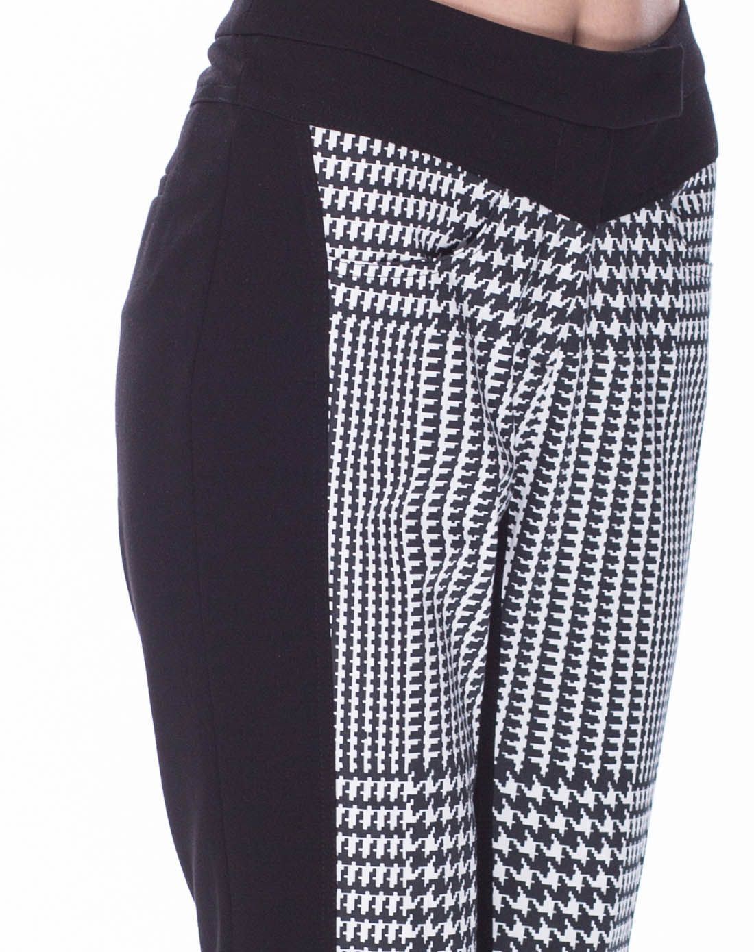 黑色复古格纹休闲裤