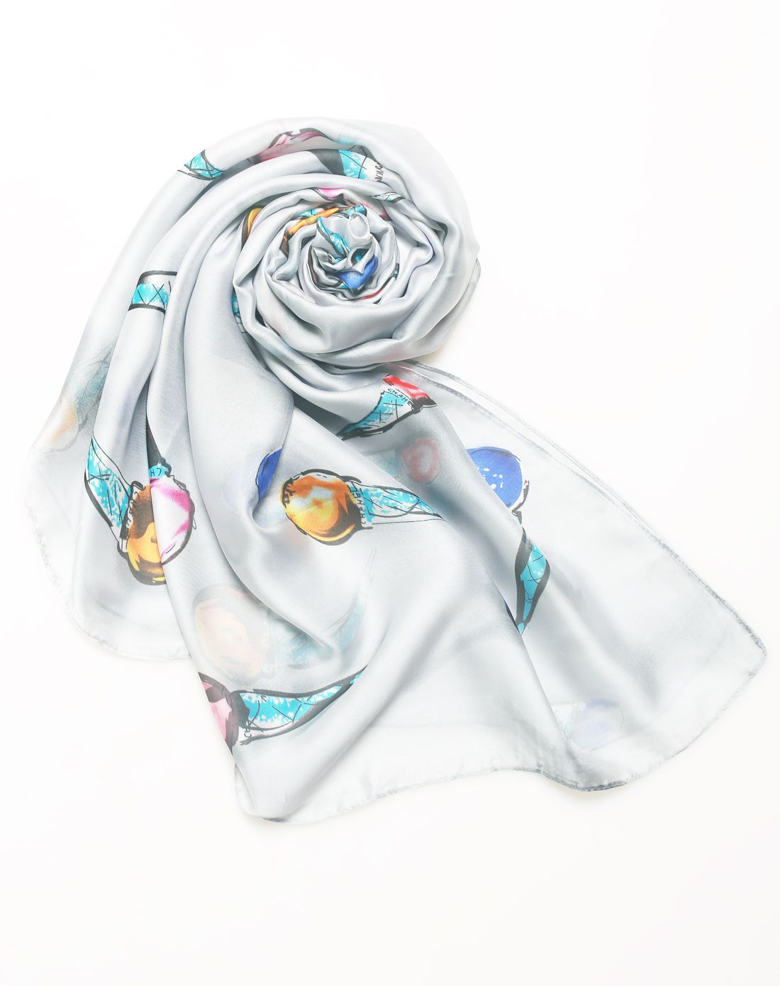 紫宝 缎面亲肤青春活力丝巾