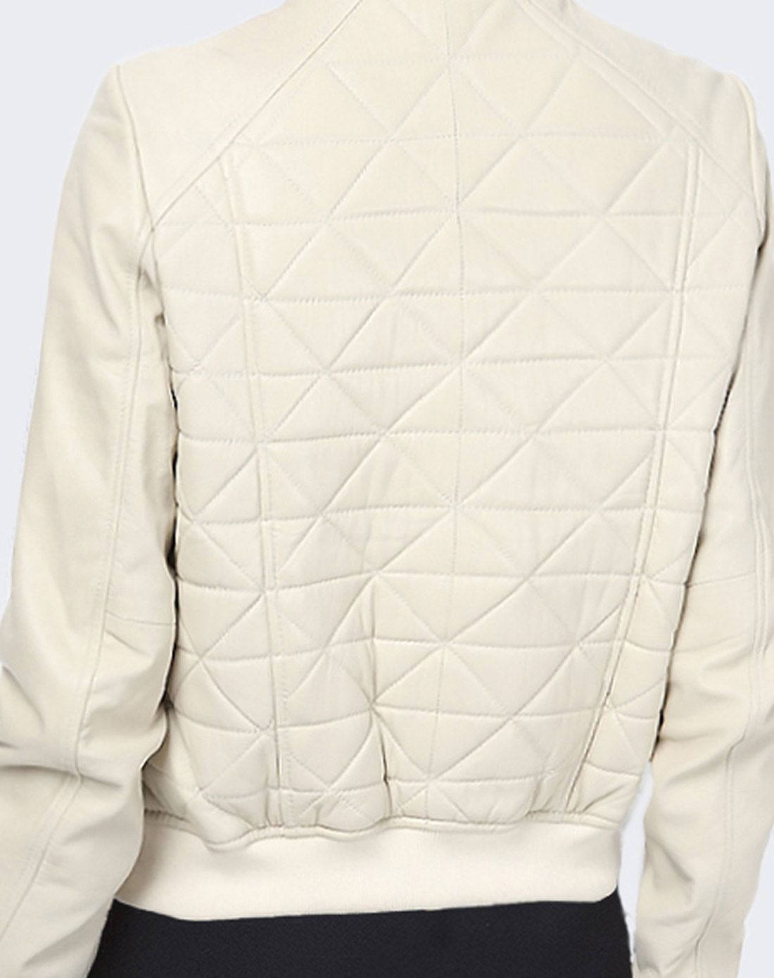 marcnewyorkandrewmarc女款蛋青色修身淑女长袖皮衣