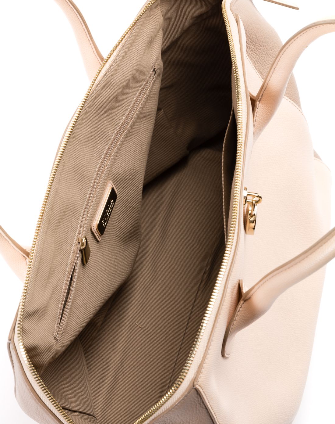 > furla粉红色混深棕色女式手提包