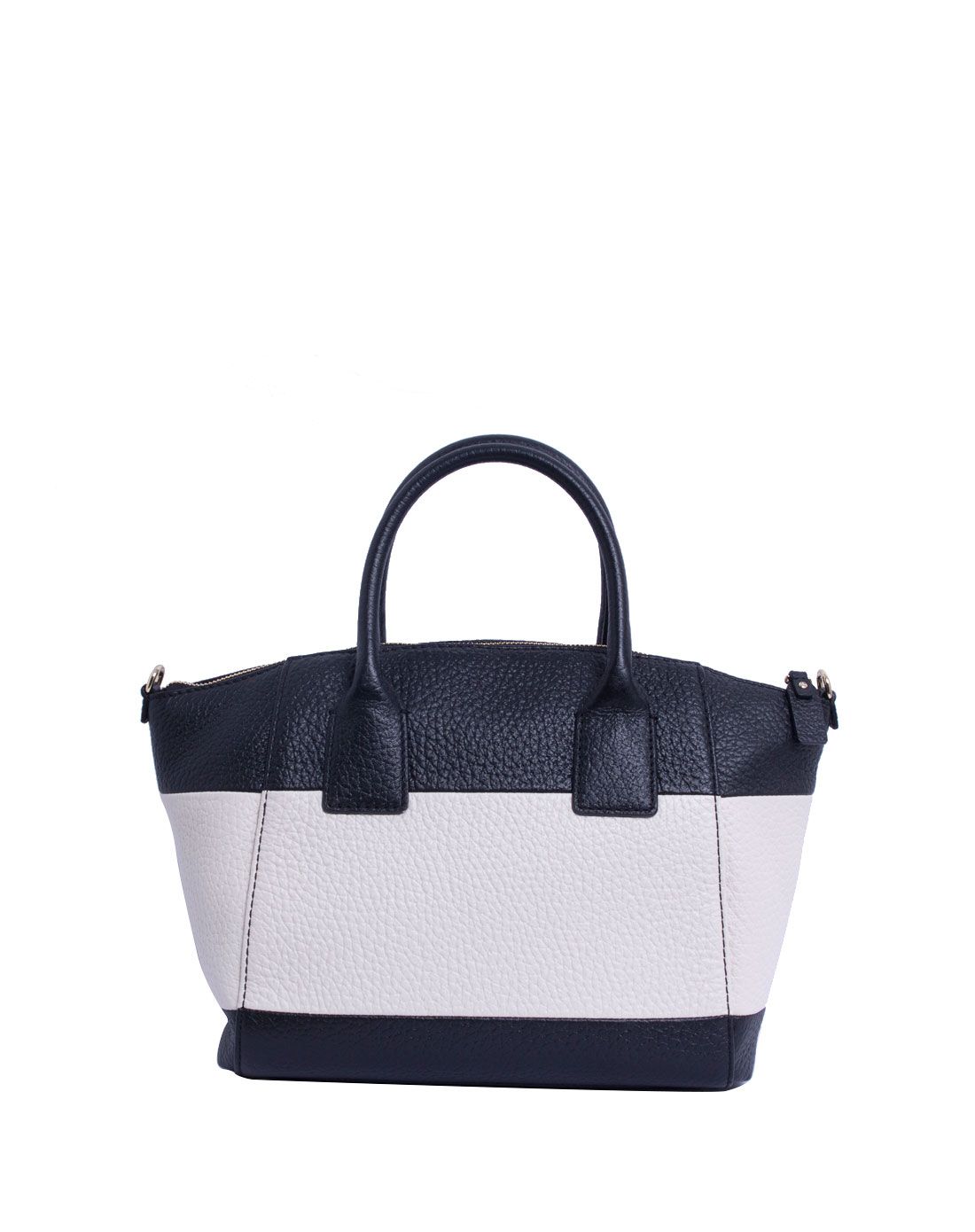 > kate spade 黑白拼色牛皮提挎两用包
