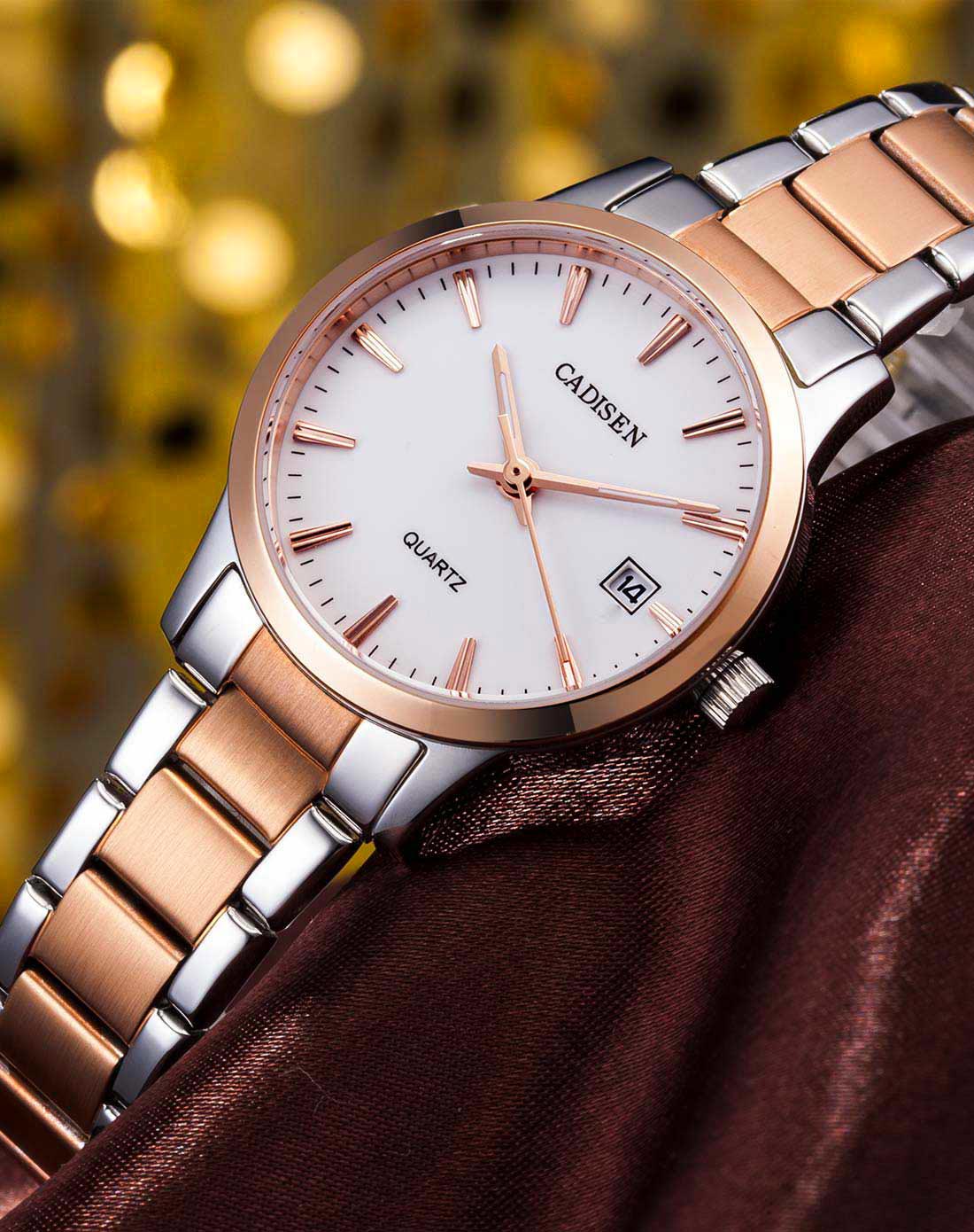 卡迪森cadisen 专柜同款商务简约精钢石英女表